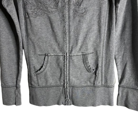 Talula Women's Gray Paisley Print Full Zip Jacket - Picture 3 of 6